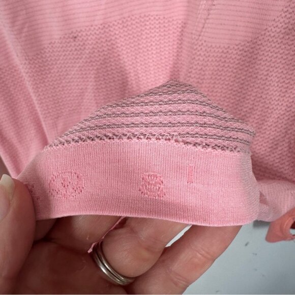Lululemon Swiftly Tech Long Sleeve Shirt Size 8 Pink Orange Thumbholes - Picture 7 of 8